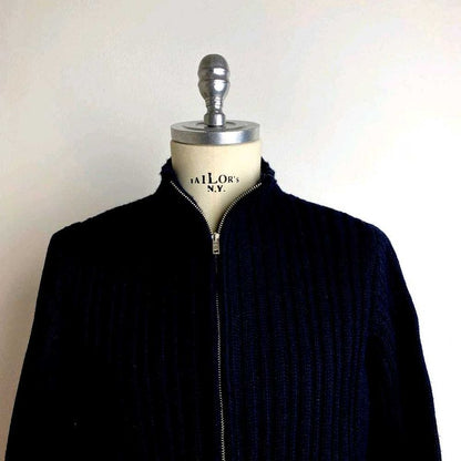 Strachable Black Marled Knit Cardigan | Streetwear Front-Open Sweater