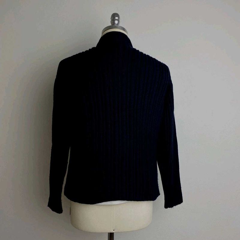 Strachable Black Marled Knit Cardigan | Streetwear Front-Open Sweater