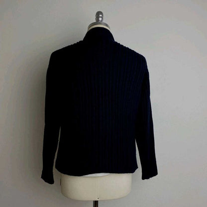 Strachable Black Marled Knit Cardigan | Streetwear Front-Open Sweater