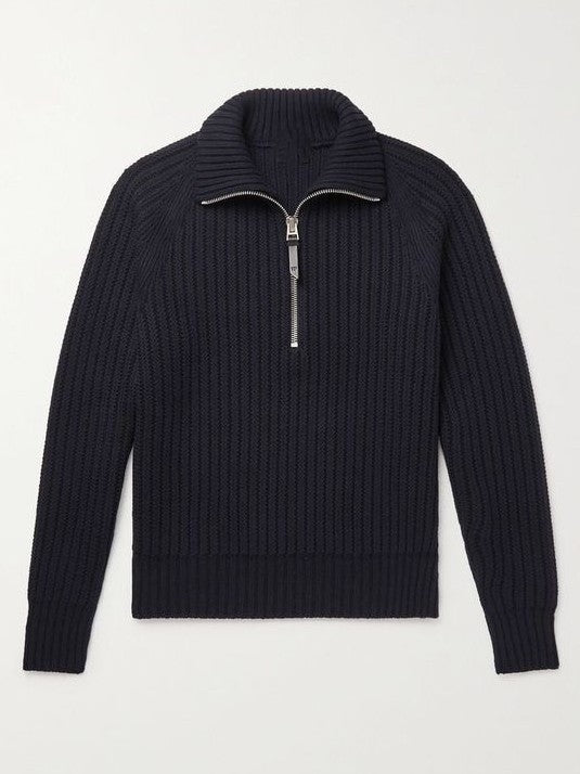 Zip-top rib-knit dress