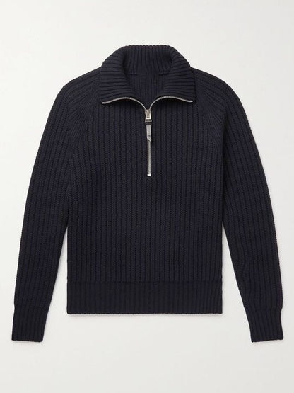 Zip-top rib-knit dress